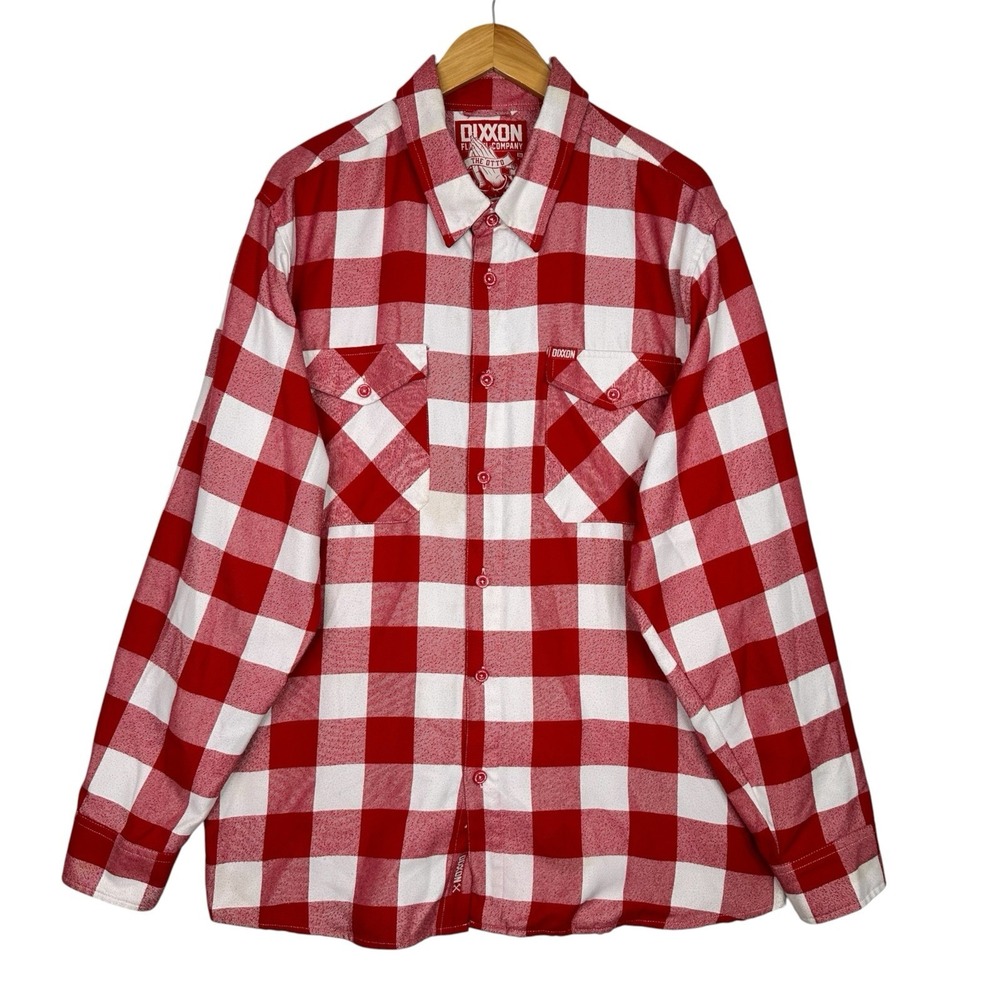 Dixxon Flannel Co The Otto Shirt Mens 2XL Red White Buffalo Plaid Button Up
